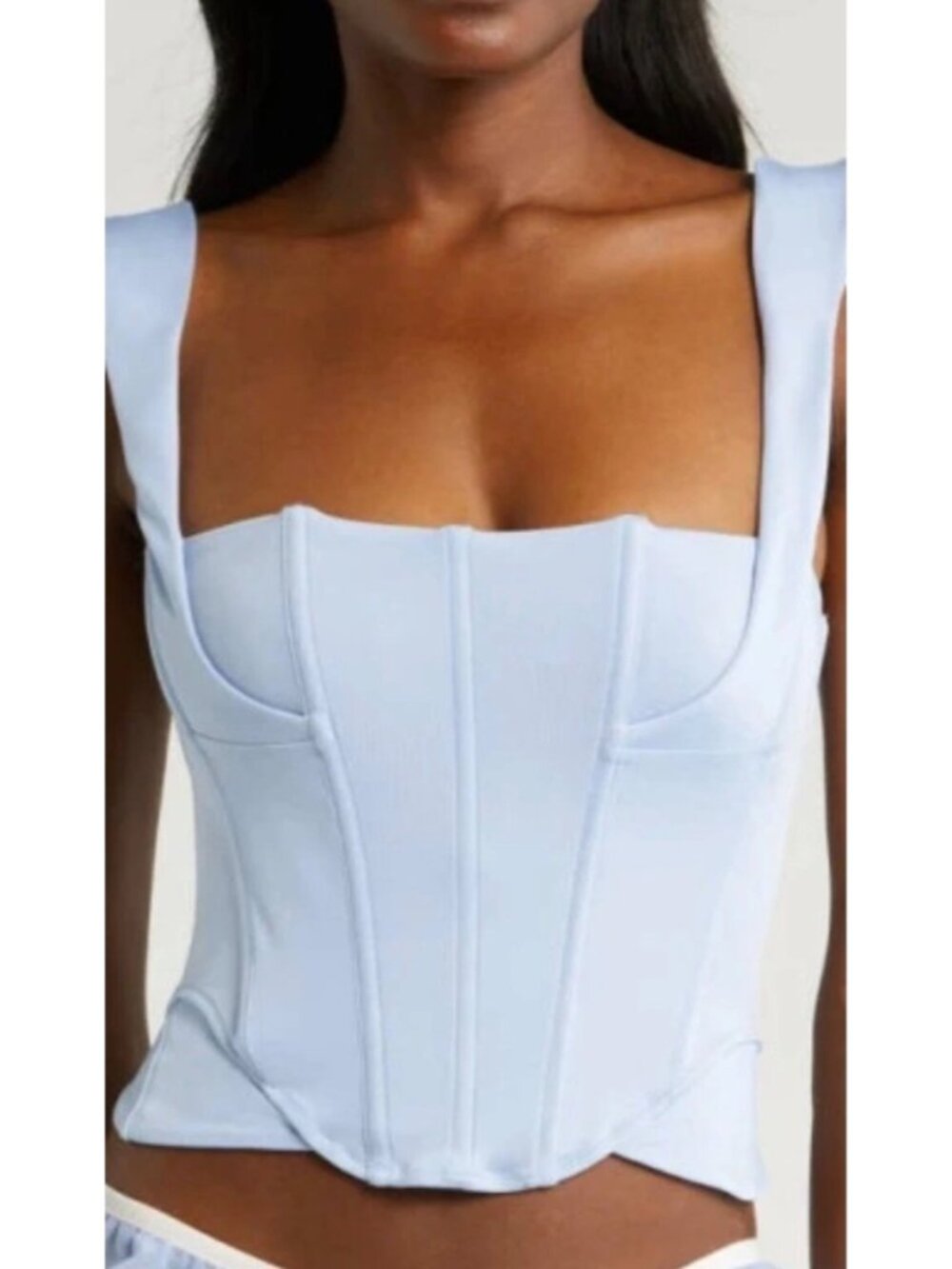 NEW We Are HAH Knock Out Bustier Drop Corset Style Periwinke XL Buttons
